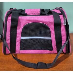 Hi Captain Soft Side Pet Carrier with Multiple Mesh Panels, Pink‎ and Gray